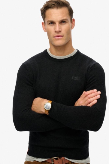 Superdry Trui ESSENTIAL SLIM FIT CREW JUMPER M6110641A BLACK