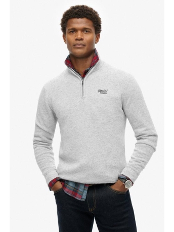 Superdry Trui ESSENTIAL EMB KNIT HALF ZIP M61106410A ATHLETIC GREY MARL