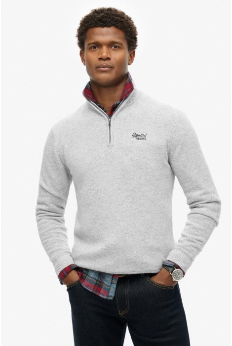 Superdry essential emb knit half zip