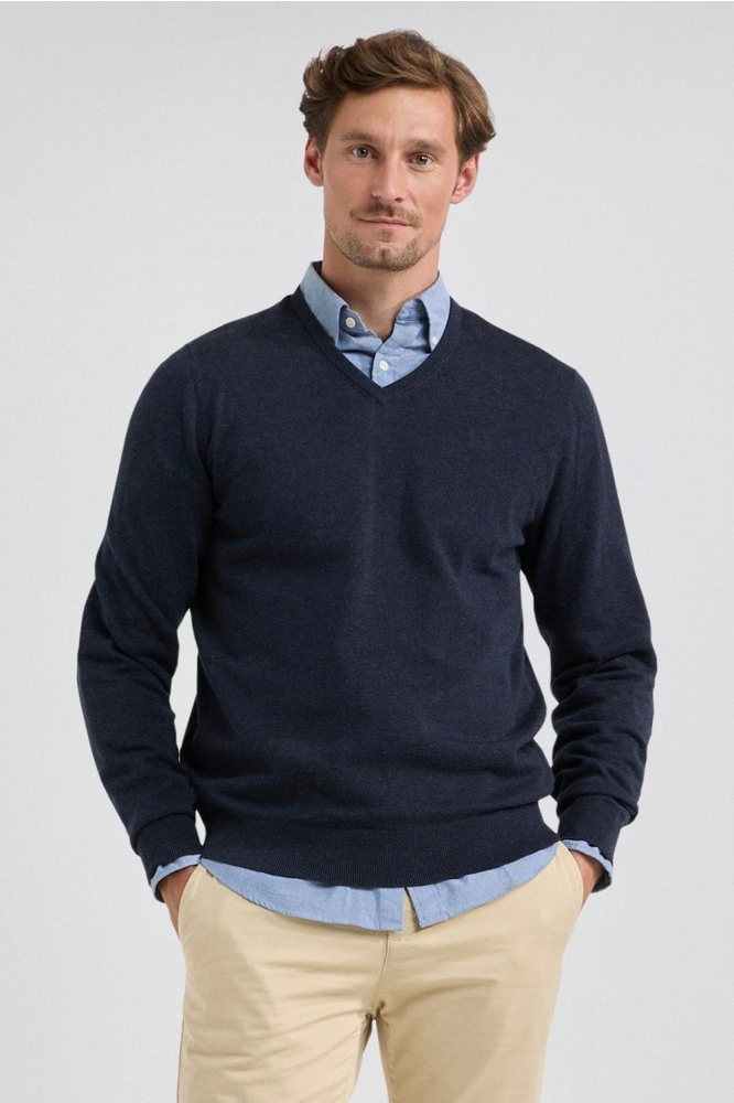 V NECK SWEATER MM242 1201 01 2100 Navy