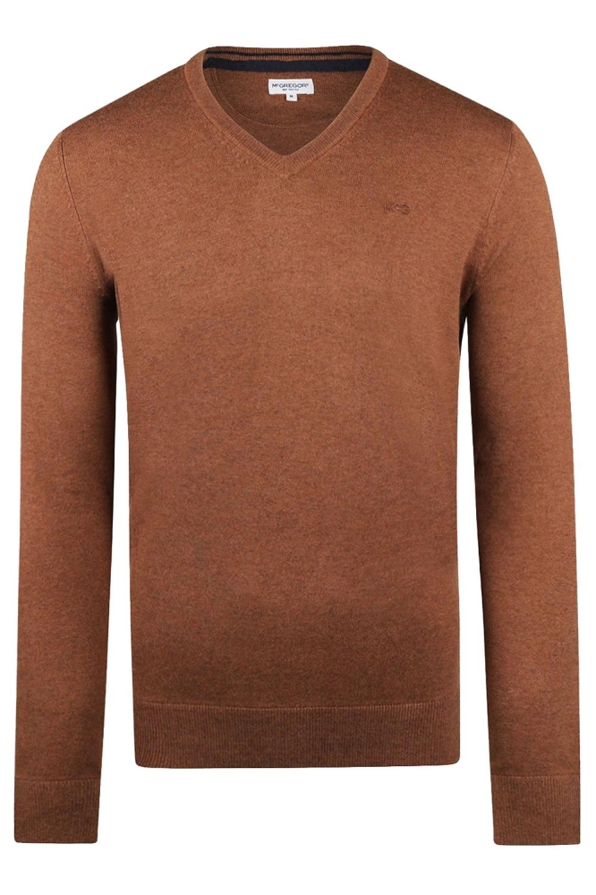 V NECK SWEATER MM242 1201 01 3006 Chestnut