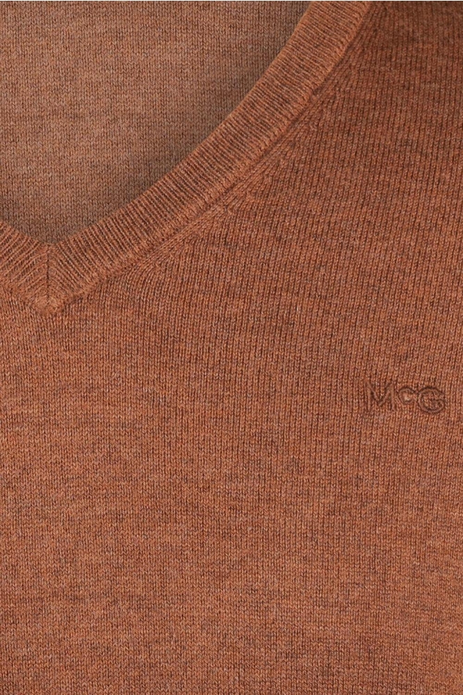 V NECK SWEATER MM242 1201 01 3006 Chestnut