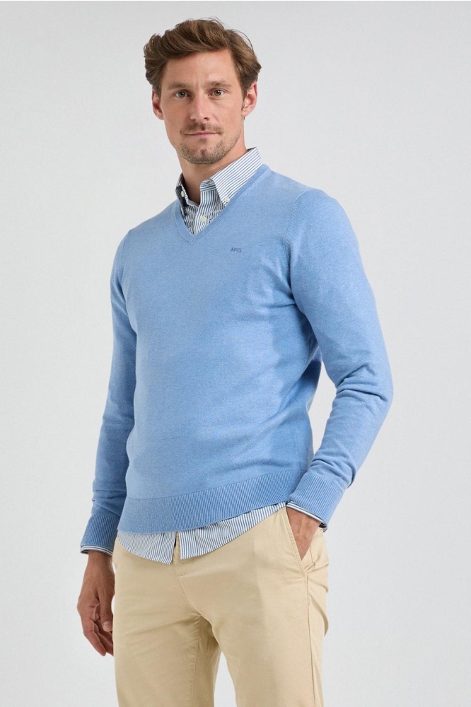 V NECK SWEATER MM242 1201 01 2005 Sky Blue