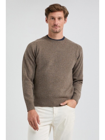 McGregor Trui LAMBSWOOL CREW NECK SWEATER MM242 1202 02 3002 Medium Brown