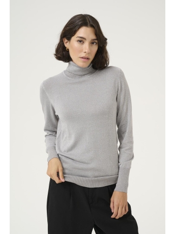 Kaffe Trui KAREGINA ROLLNECK PULLOVER 10509736 106667 GREY SILVER METALLIC