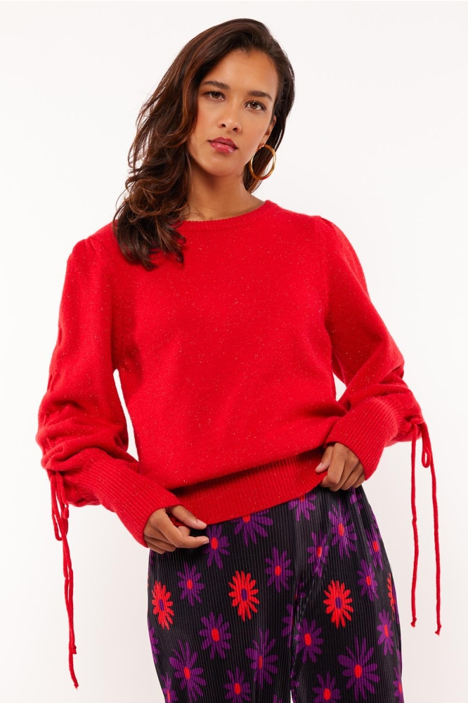 SCOTTIE KNIT SWEATER 24WLF14 330 FADED RED