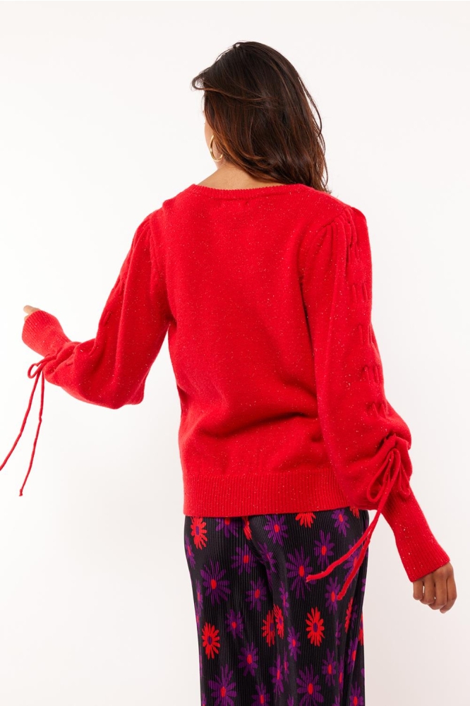 SCOTTIE KNIT SWEATER 24WLF14 330 FADED RED