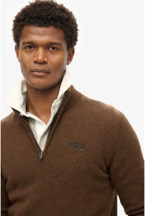 Superdry essential emb knit half zip