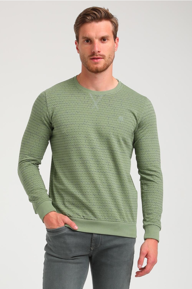 SWEATER MET PATROON 774971 722 light army