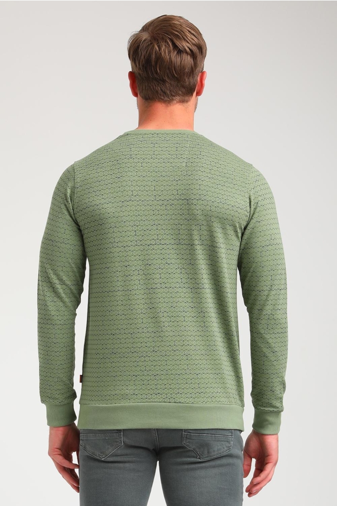 SWEATER MET PATROON 774971 722 light army