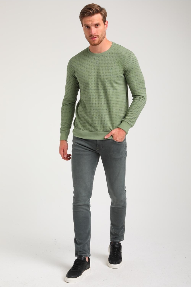 SWEATER MET PATROON 774971 722 light army