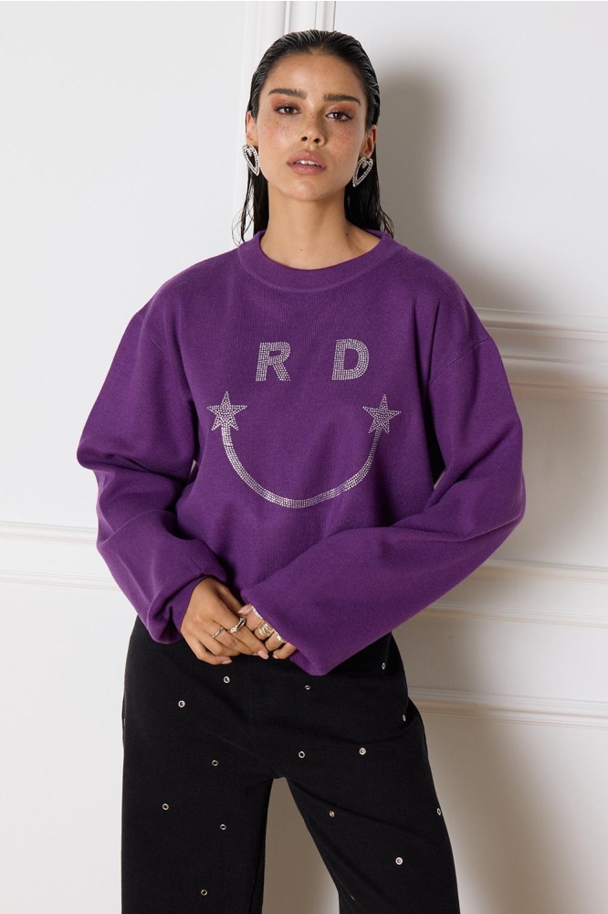 KNITTED SWEATER TIFFANY R2411695614 801 PURPLE