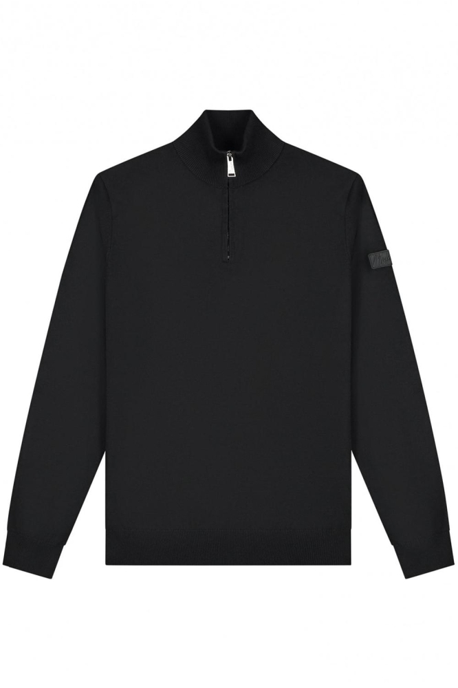 KNITTED QUARTER ZIP MM1 PS25 05 900 BLACK