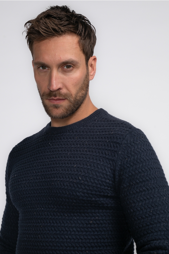 KNITWEAR ROUND NECK BASIC M 3040 KWR222 Sky Captain