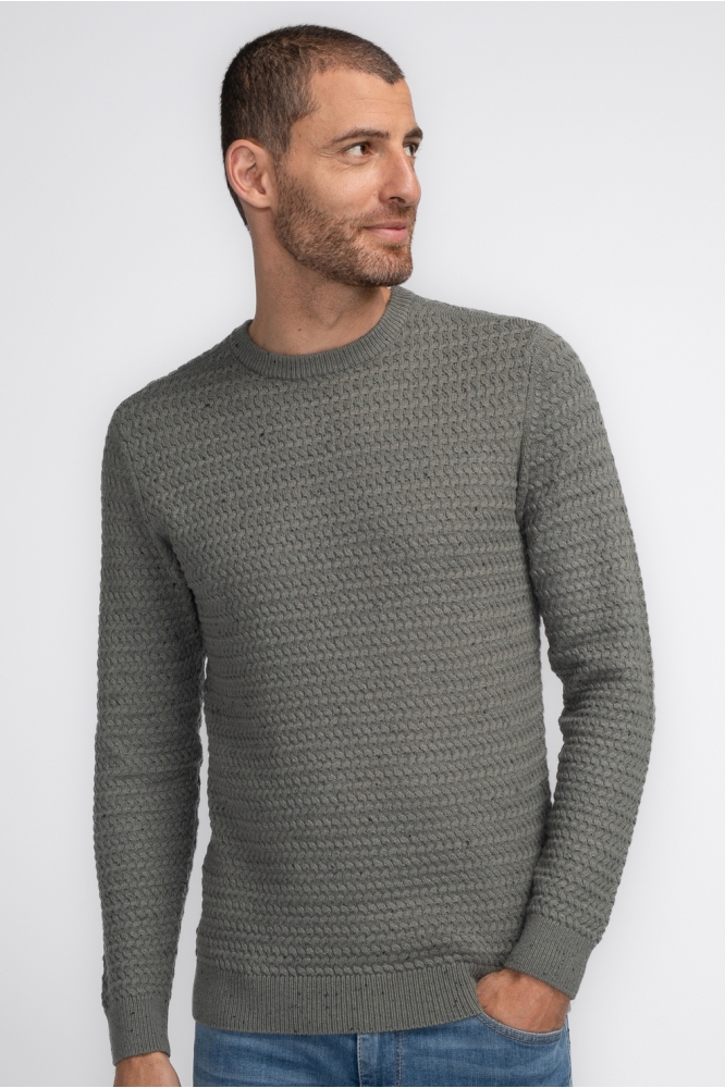 KNITWEAR ROUND NECK BASIC M 3040 KWR222 Dark Sage