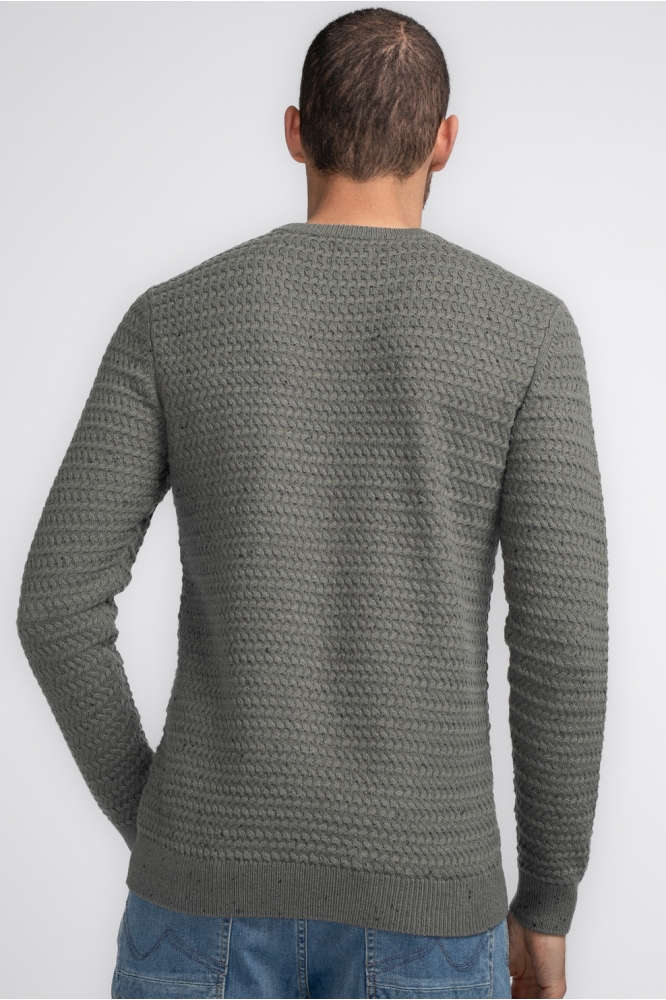 KNITWEAR ROUND NECK BASIC M 3040 KWR222 Dark Sage