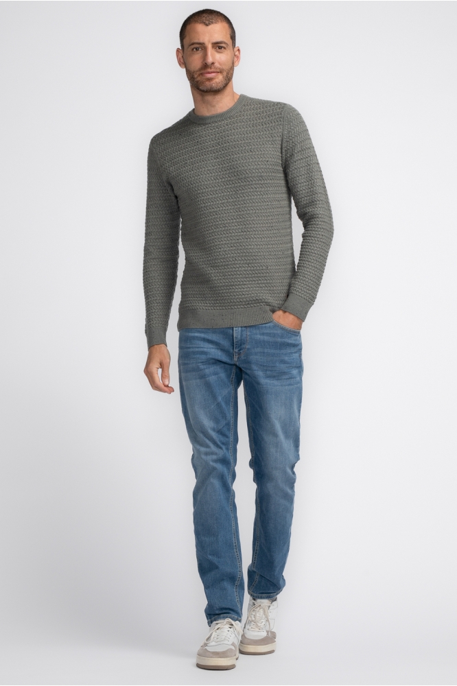 KNITWEAR ROUND NECK BASIC M 3040 KWR222 Dark Sage