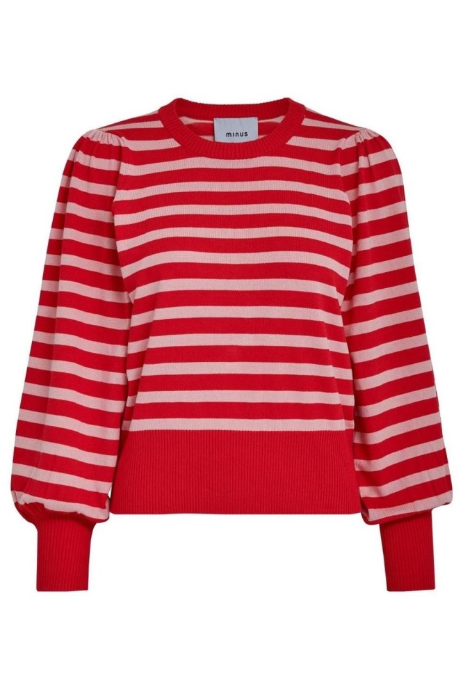 LIVA LONG SLEEVE PULL MI6395 4175S TOMATO STRIPED