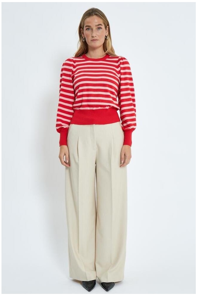 LIVA LONG SLEEVE PULL MI6395 4175S TOMATO STRIPED