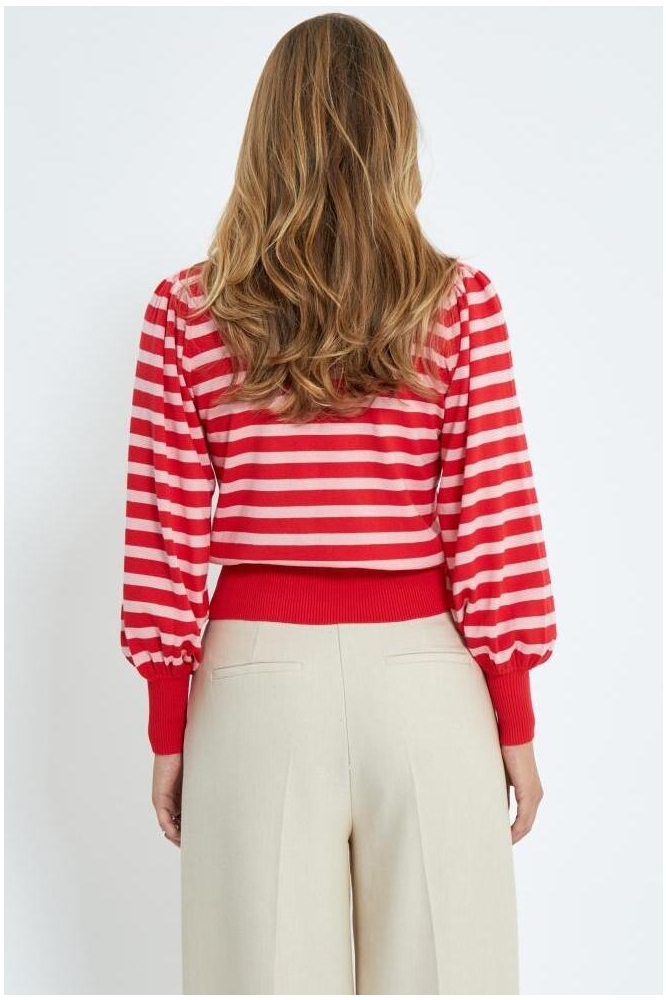 LIVA LONG SLEEVE PULL MI6395 4175S TOMATO STRIPED