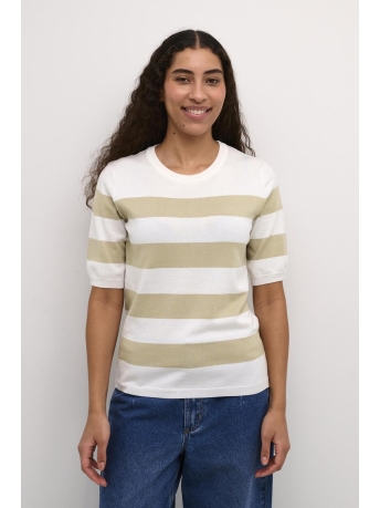 Kaffe T-shirt KALIZZA STRIPED KNIT 10508410 106619 CHALK/FEATHER GREY BOLD