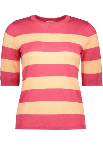 Kaffe T-shirt KALIZZA STRIPED KNIT 10508410 107872 RASBERRY PEACH WIDE STRIPE