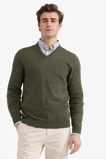 McGregor Trui V NECK SWEATER MM251 1201 01 5100 OLIVE