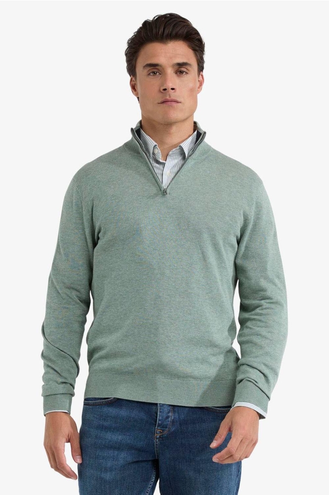 ZIP MOCK SWEATER MM251 1204 01 5110 ICE GREEN