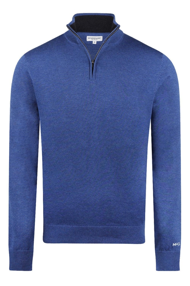 ZIP MOCK SWEATER MM251 1204 01 2201 ROYAL BLUE