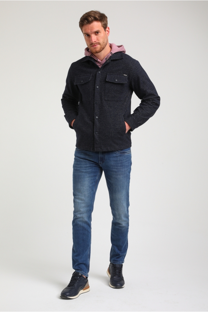 OVERSHIRT DIAGONALE STRUCTUUR 424750 301 Navy