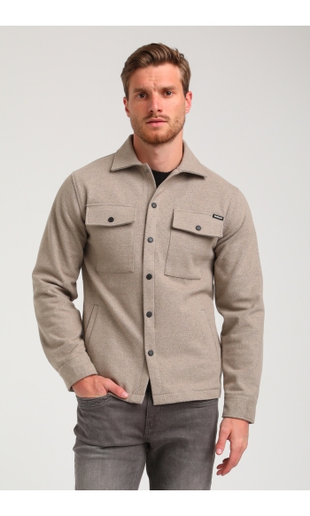 OVERSHIRT DIAGONALE STRUCTUUR 424750 4445 Taupe