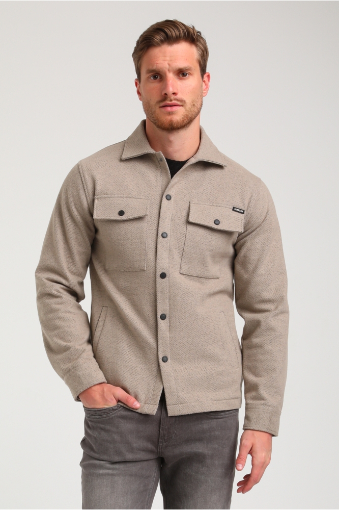 OVERSHIRT DIAGONALE STRUCTUUR 424750 4445 Taupe