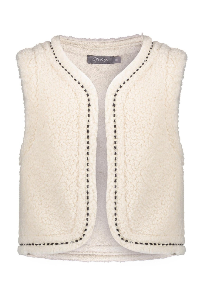 TEDDY GILET MET BRODERIE 45553K 19 Offwhite