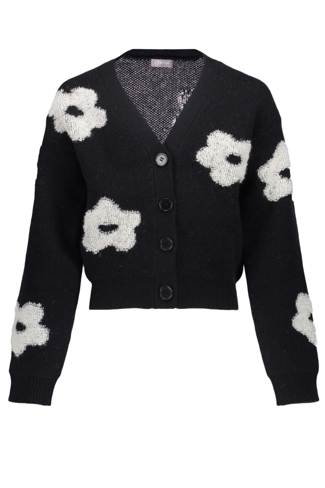 VESTJE MET BLOEMEN 44506K 10 Black