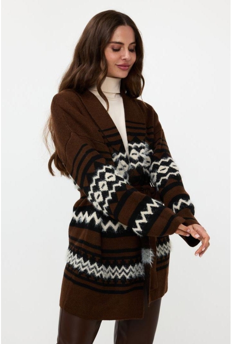 EsQualo cardigan hairy ethnic stripe