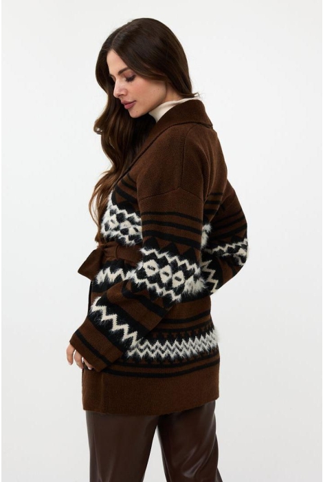 EsQualo cardigan hairy ethnic stripe