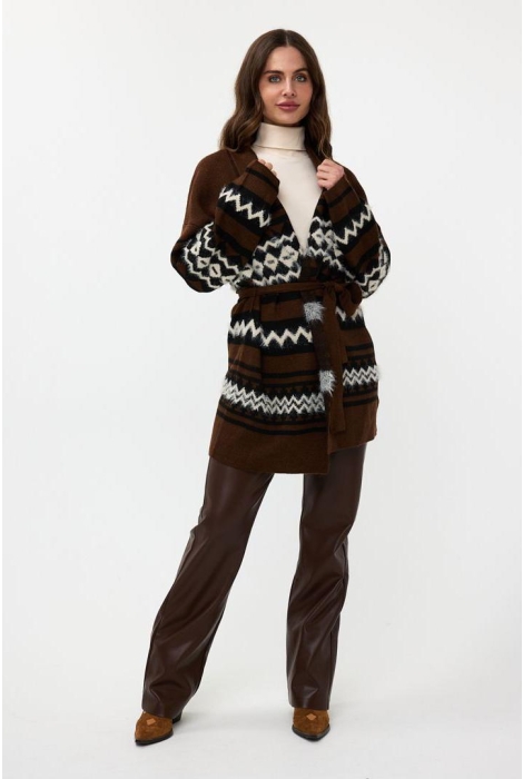 EsQualo cardigan hairy ethnic stripe