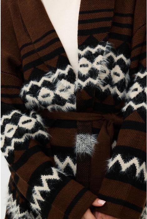 EsQualo cardigan hairy ethnic stripe