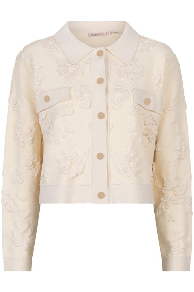 CARDIGAN 3D FLOWERS F24.27512 LIGHT SAND