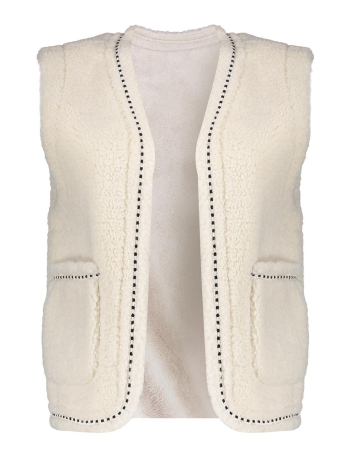 Geisha Vest TEDDY GILET 45553 19 Off-White