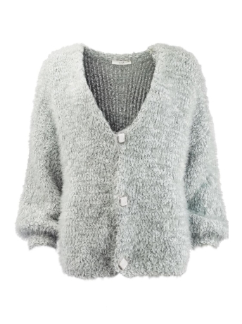 I-coni-K Vest PUK FLUFFY YARN 24FW P260 02 702 LIGHT GREY