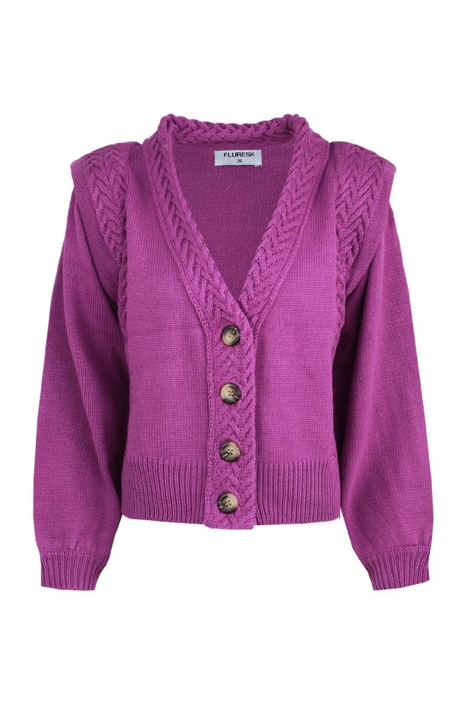 LAYNE CARDIGAN 24WLF13 807 GRAPE PURPLE