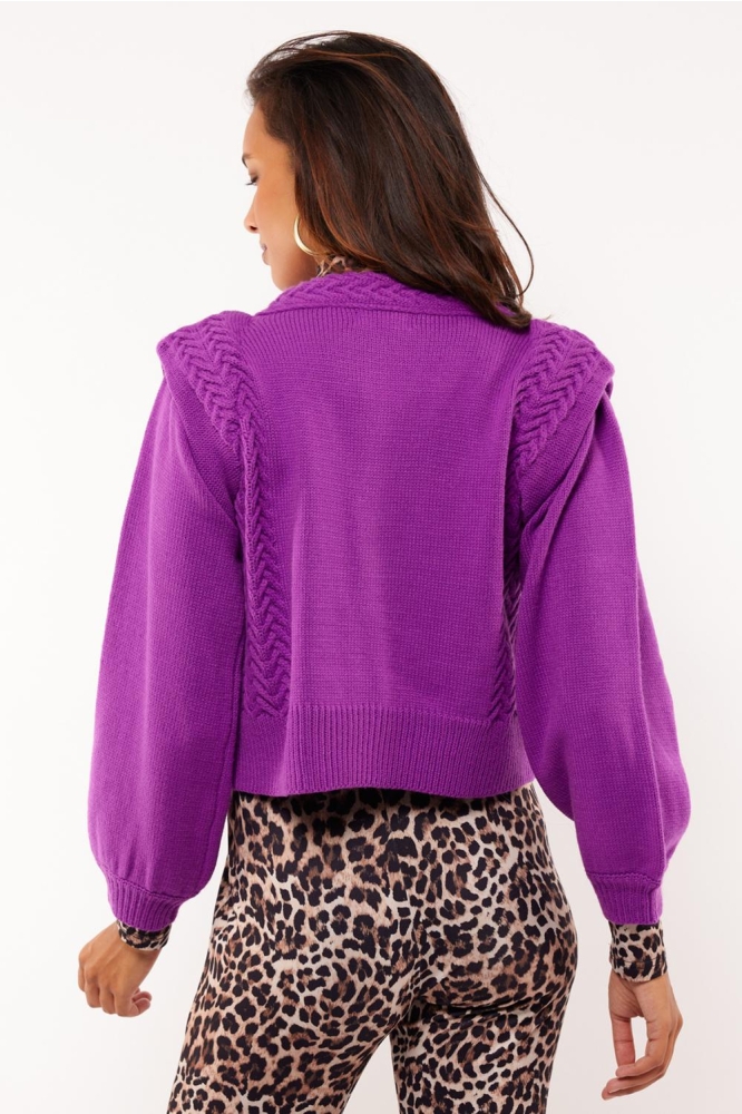 LAYNE CARDIGAN 24WLF13 807 GRAPE PURPLE