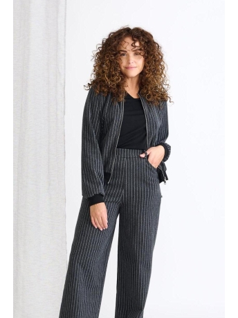 FOS Amsterdam Blazer BAMBI PINSTRIPE 7225 001 ZWART