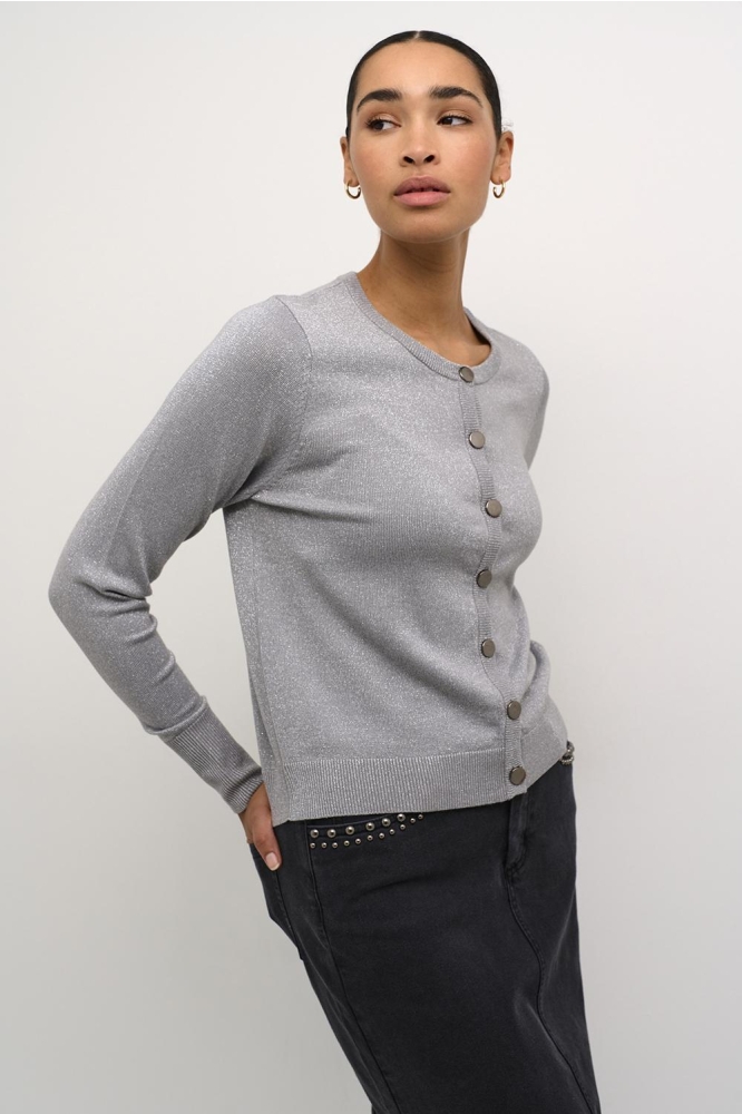 KAREGINA CARDIGAN 10509310 GREY SILVER METALLIC