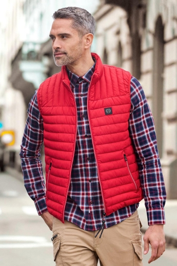 Lerros Jas LICHTGEWICHT GEWATTEERD VEST 24D7341 338 URBAN RED