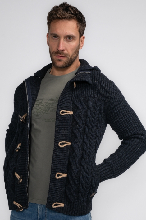 Petrol Industries men knitwear hooded cardigan