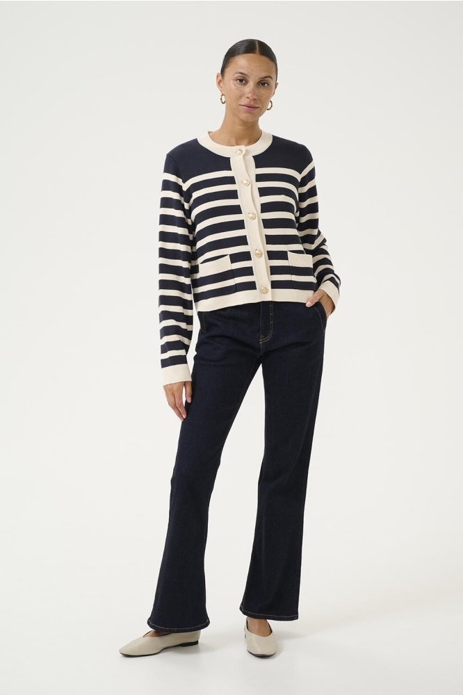 CUAIO ANNEMARIE CARDIGAN 50111505 107057 DRESS BLUES/WHITECAP STRIPE