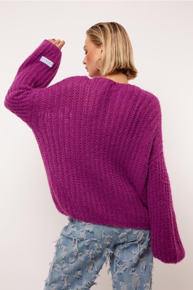 FLORIN CARDIGAN 25VLF01 808 PURPLE ORCHID