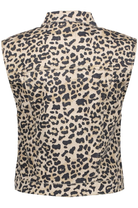 Geisha jeans vest leopard print